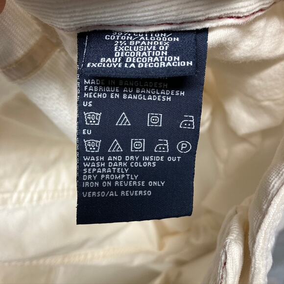 Tommy Hilfiger High Rise Corduroy Straight Leg Pants Womens 16 Off White… - Picture 12 of 16